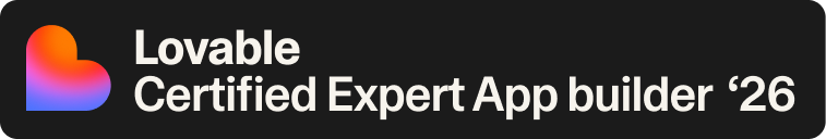 Badge Lovable Certified Expert App builder 2026